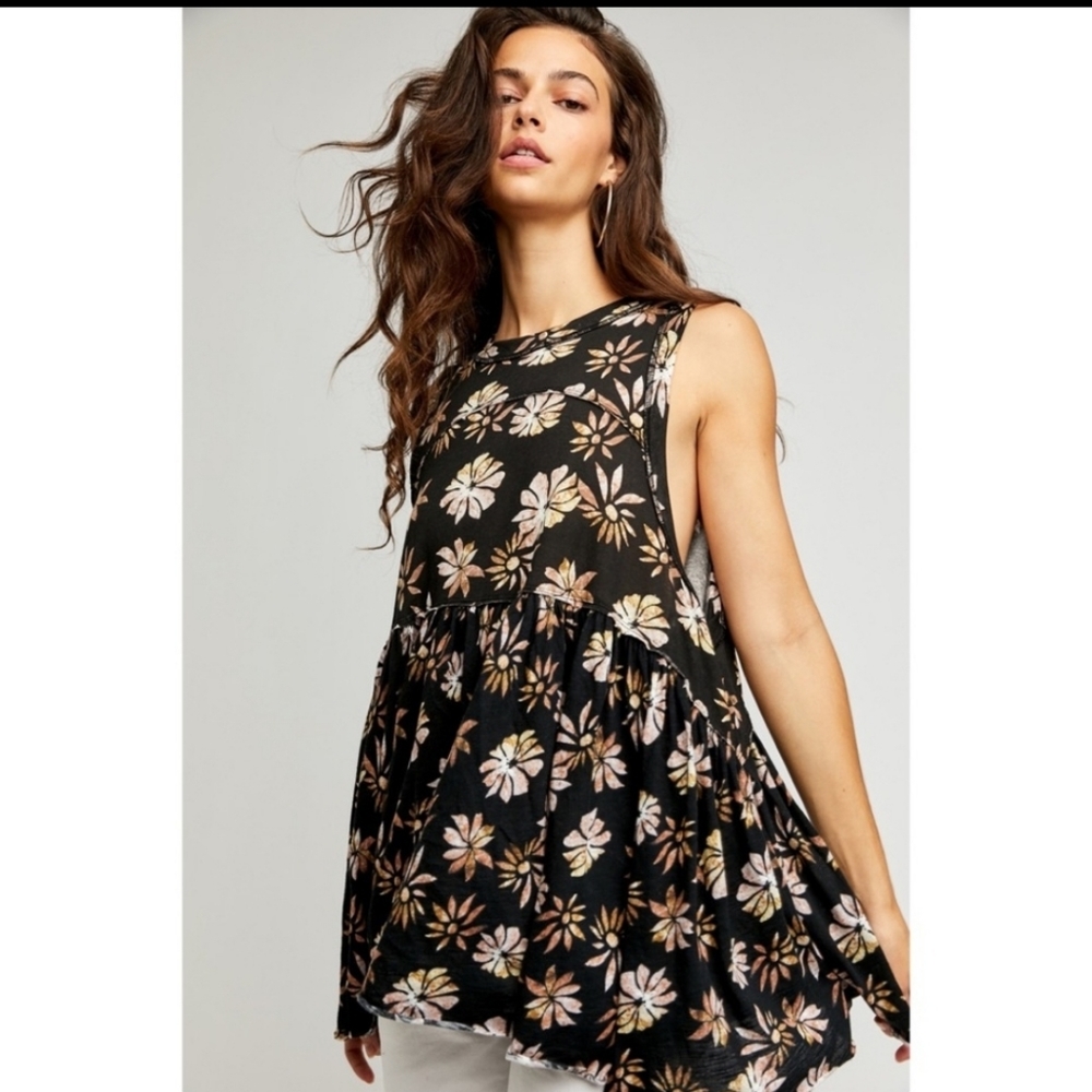 NWT Free People Floral Print Tank Blouse